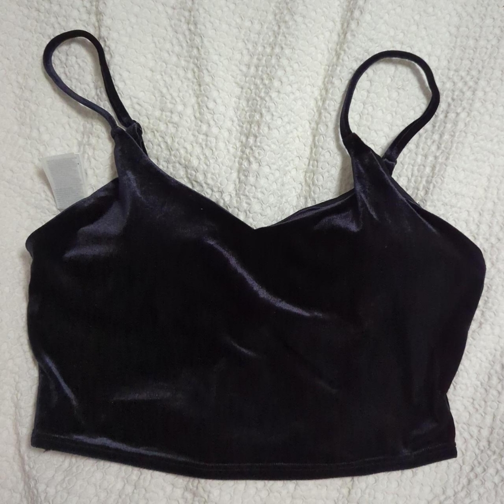 Black velvety athletic top from athleta